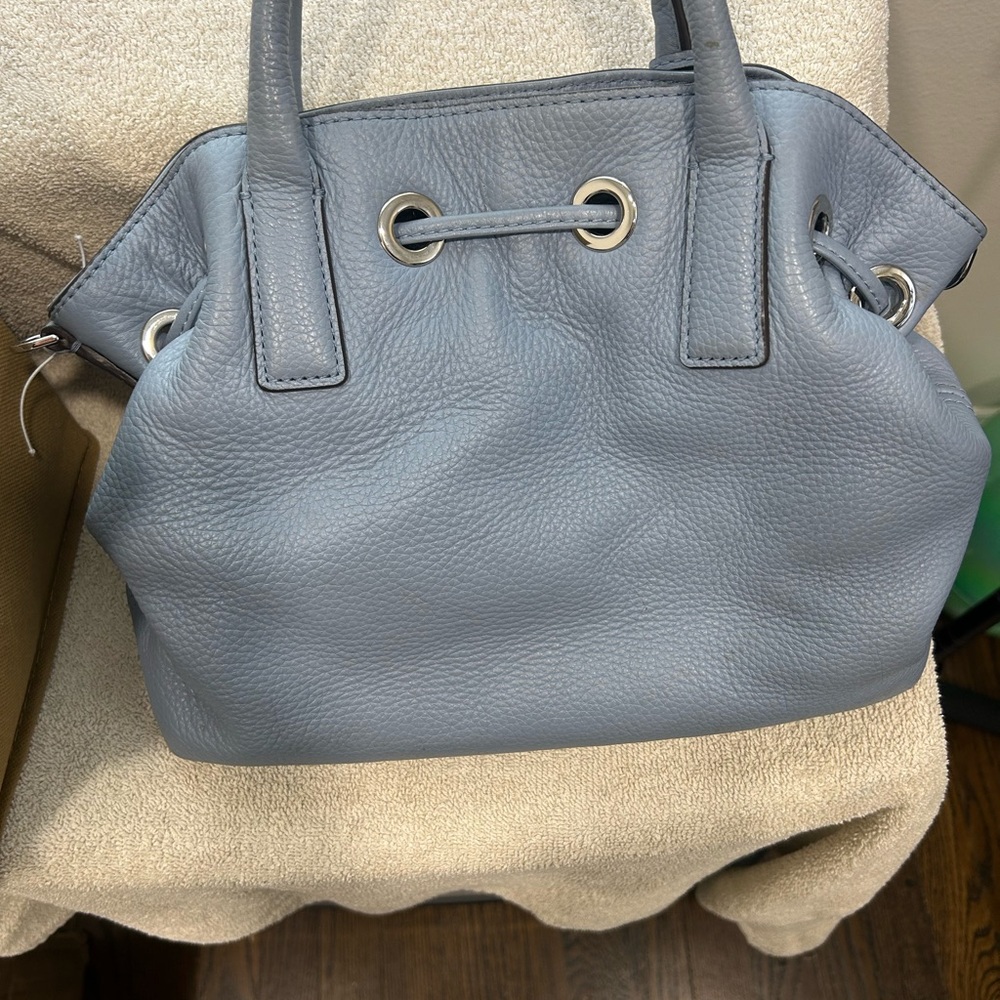 Michael Kors Blue/Gray Leather Shoulder Bag with Tassels - Picture 2 of 8